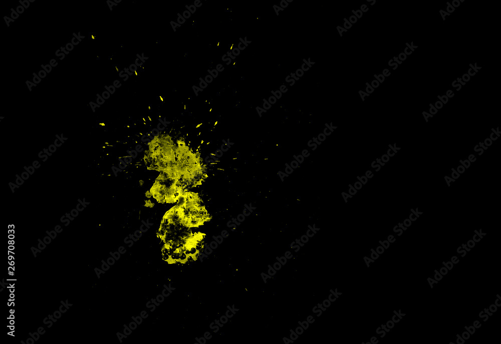 Obraz premium Bright watercolor stains on a dark background. Brush strokes.