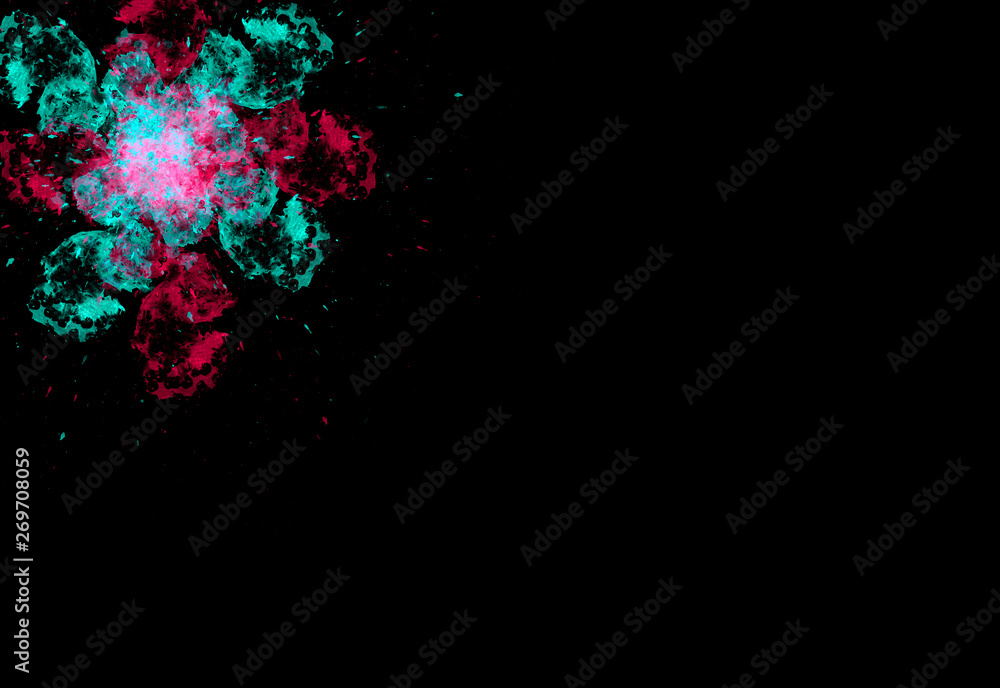 Bright watercolor stains on a dark background. Brush strokes. Bright watercolor stains on a dark background. Brush strokes.