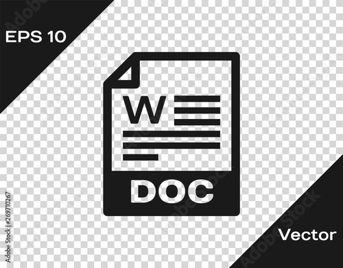 Fototapet Grey DOC file document icon