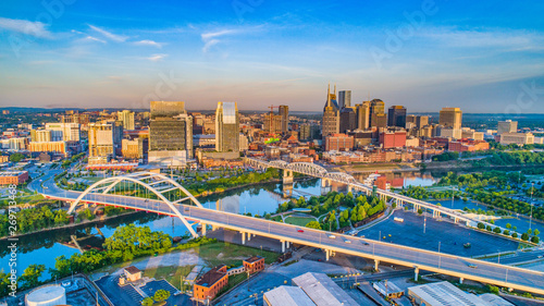 Downtown Nashville, Tennessee, USA Aerial photo