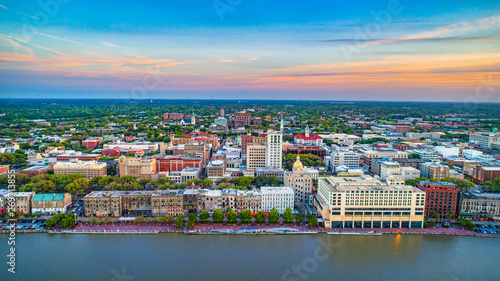 Downtown Savannah Georgia Skyline Aerial © Kevin Ruck