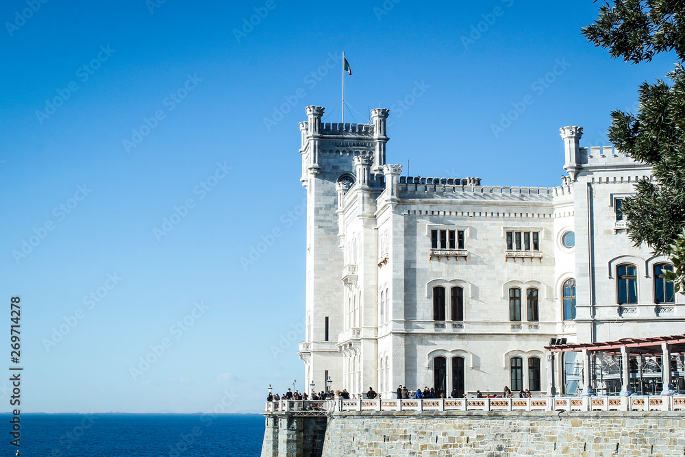 miramare castle on the adriatic sea
