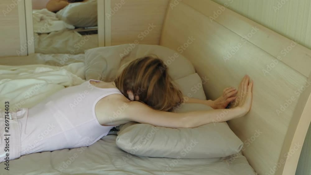 Morning. Awakening women in bed. Morning. Awakening women in bed.