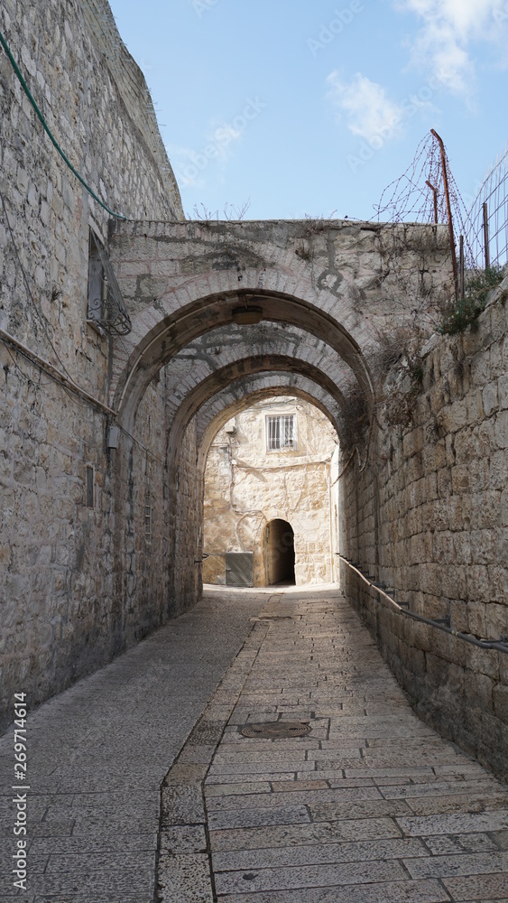 Street of the old Jerusalem in Israel.