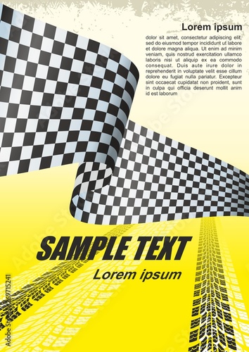 Race flag waving in the wind. Racing Background with Space for Your Text. Vector illustration. technology background. 