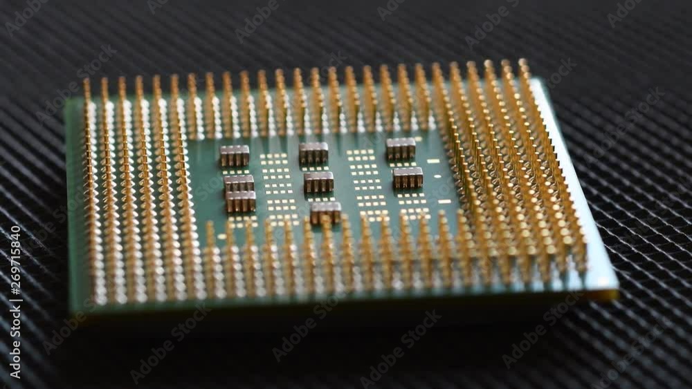 Detail of CPU computer processor chip. Shot in 4K UHD Detail of CPU computer processor chip. Shot in 4K UHD