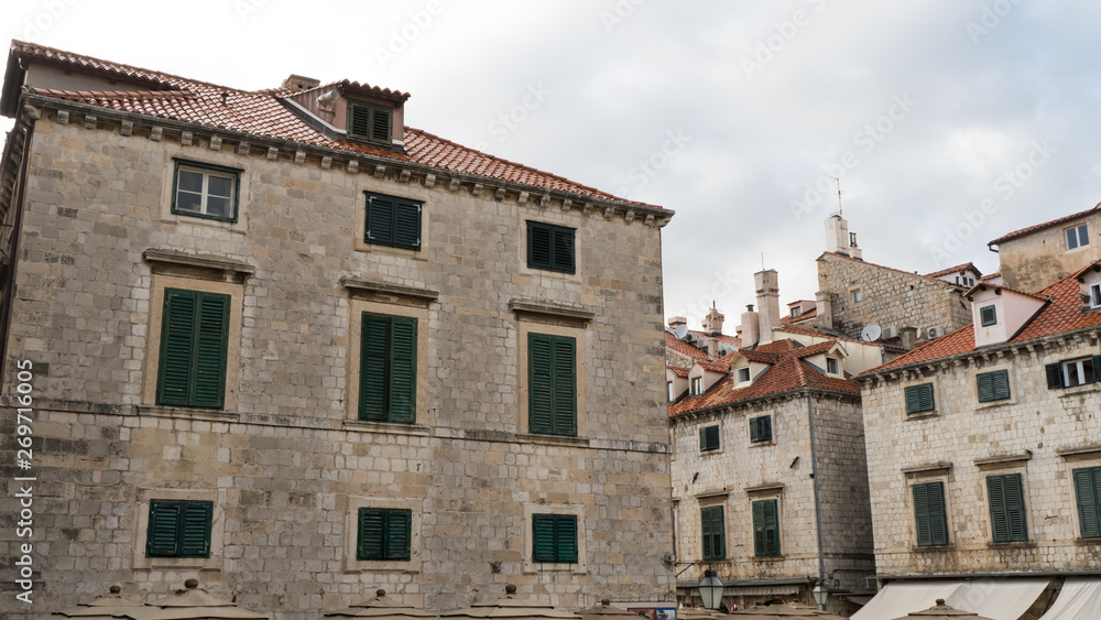 Stradun is the biggest, longest and widest street in historical center of Dubrovnik - UNESCO World Heritage Site. Croatia, Europe. Old town