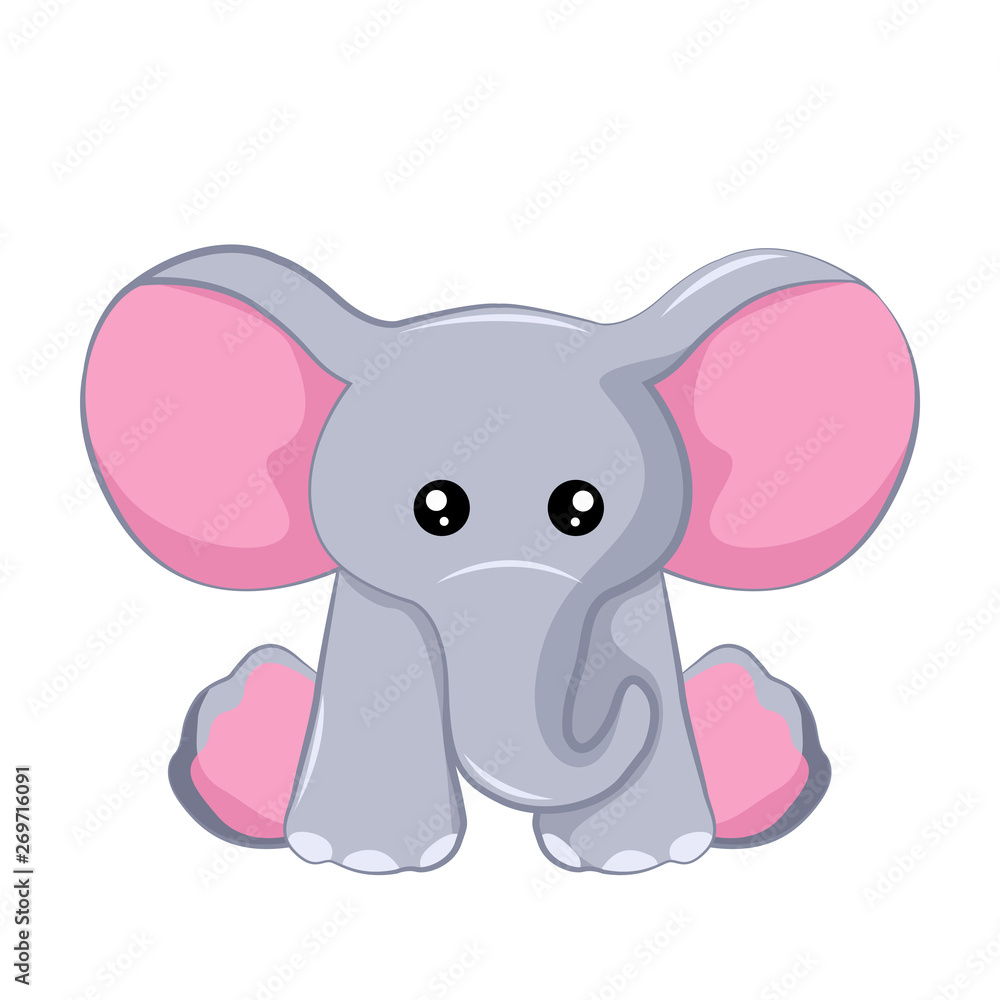 Vector design of tender elephant Vector design of tender elephant