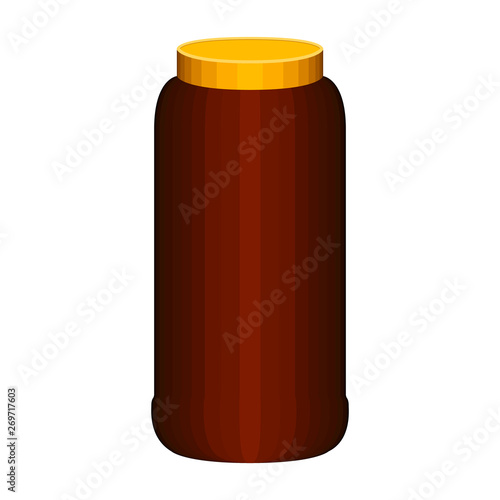 Isolated instant ground coffee jar image - Vector