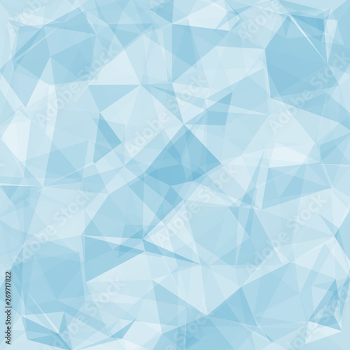 Blue abstract low-poly. Vector 3D design template. Geometric background with ice texture.