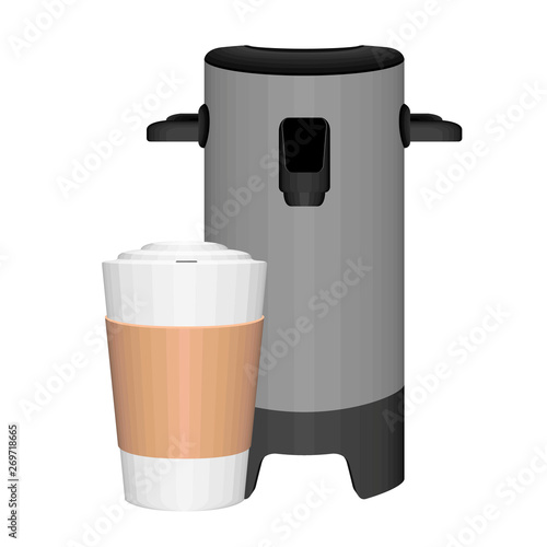 Isolated coffee thermos with a plastic cup - Vector