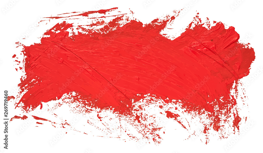 Red oil texture paint stain brush stroke, hand painted, isolated on white background. EPS10 vector illustration. Red oil texture paint stain brush stroke, hand painted, isolated on white background. EPS10 vector illustration.