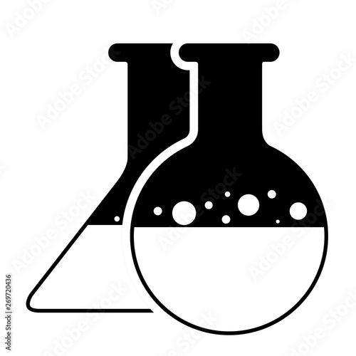 Isolated boiling and erlenmeyer flasks icon - Vector