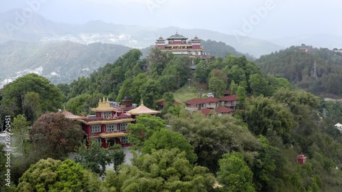Nepal, Kathmandu. Kopan monastery. Aerial footage photo
