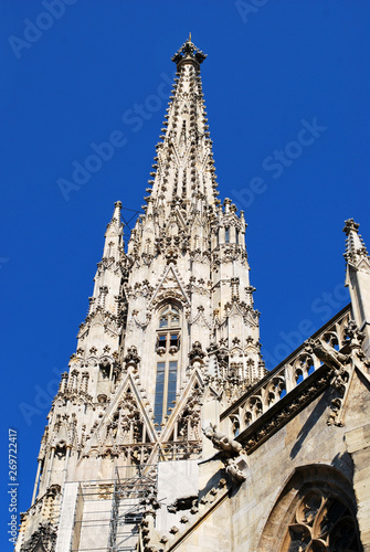 The St. Stephen's Cathedral in the historical center of Vienna, Austria