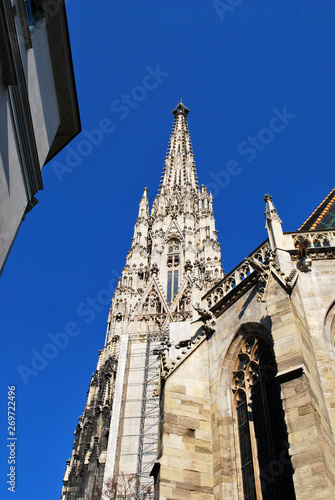 The St. Stephen's Cathedral in the historical center of Vienna, Austria