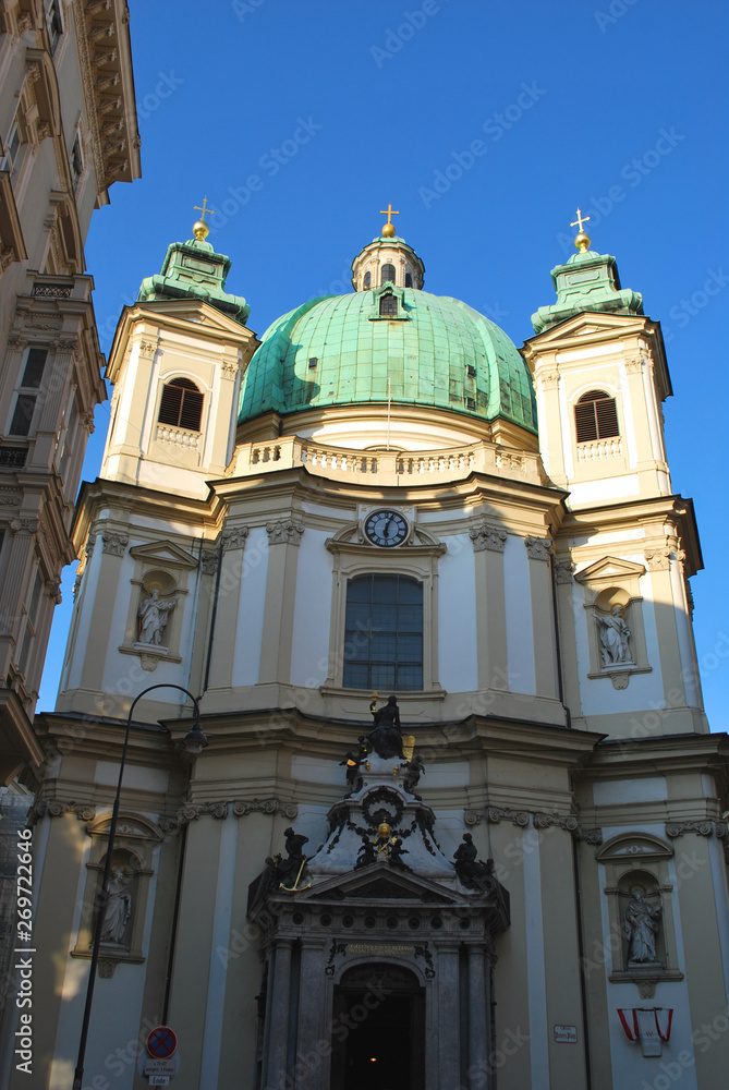 The St. Peter's Church in the historical center of Vienna, Austria