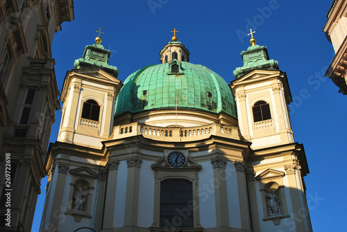 The St. Peter's Church in the historical center of Vienna, Austria