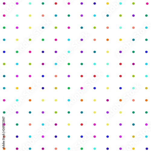 White background with colorful dots 