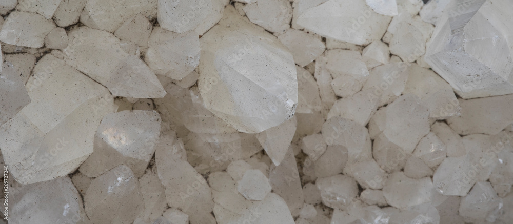 Obraz na płótnie geological natural crystalline mineral white quartz stone