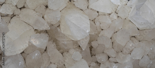 geological natural crystalline mineral white quartz stone photo