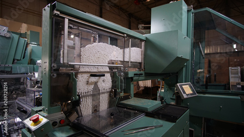 Cigarettes production line in a tobacco factory