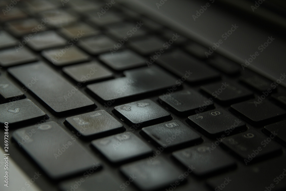 black computer keyboard close up