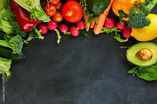 Fototapeta Naklejka Na Ścianę i Meble -  Concept of Healthy Food, Fresh Vegetables and Fruits.