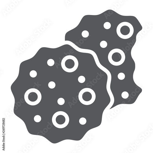 Cookies glyph icon, sweet and food, biscuit sign, vector graphics, a solid pattern on a white background.