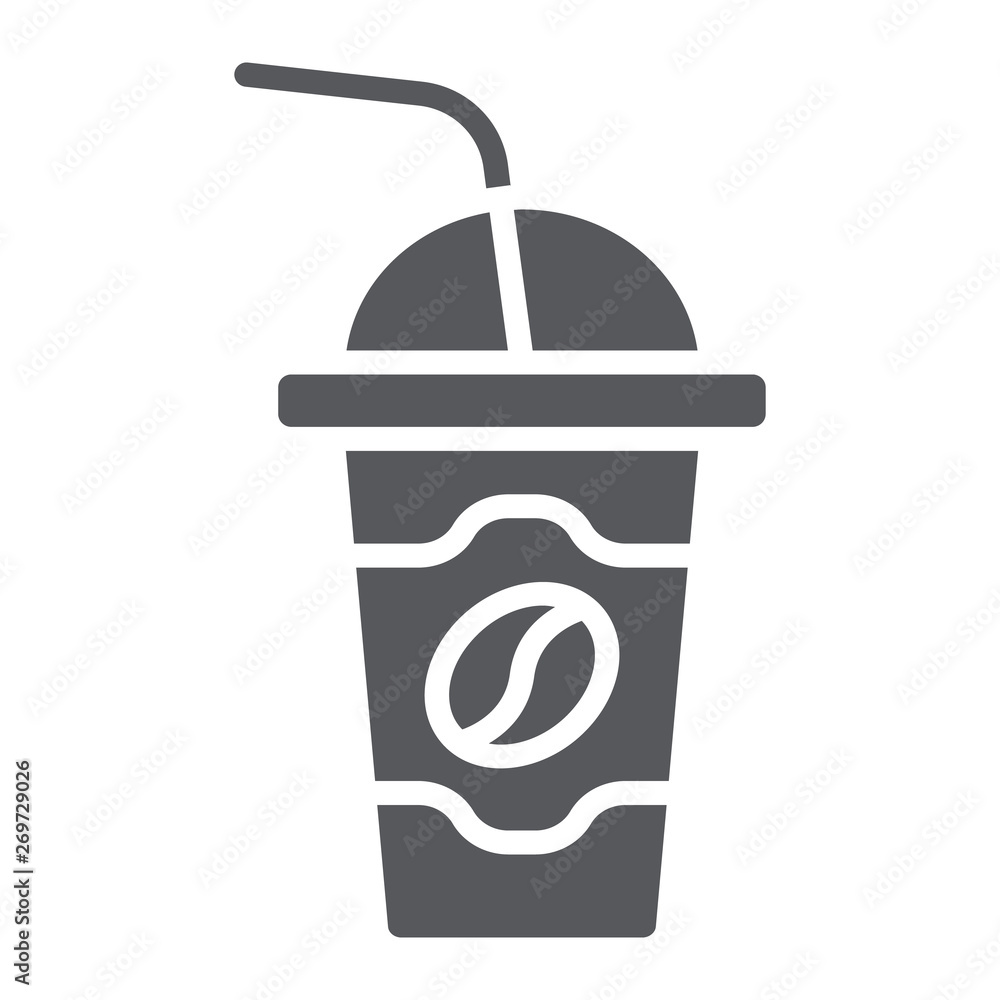 Latte to go glyph icon, coffee and drink, coffe cup sign, vector graphics, a solid pattern on a white background. Latte to go glyph icon, coffee and drink, coffe cup sign, vector graphics, a solid pattern on a white background.