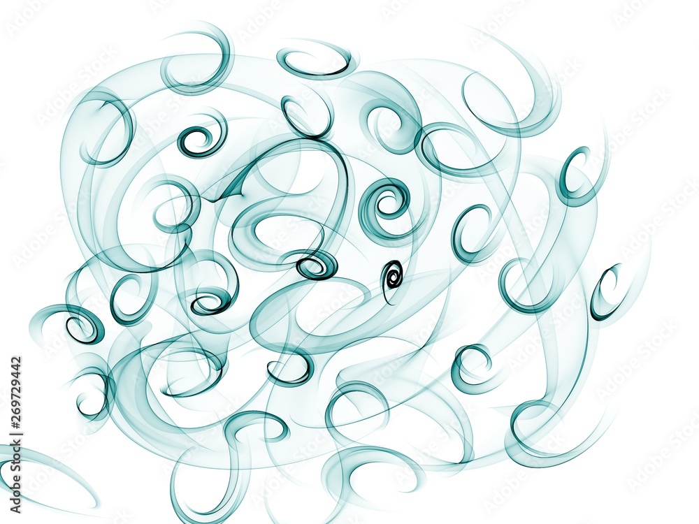 spiral lines closeup transparent through the paint on a white background.3d spiral lines closeup transparent through the paint on a white background.3d