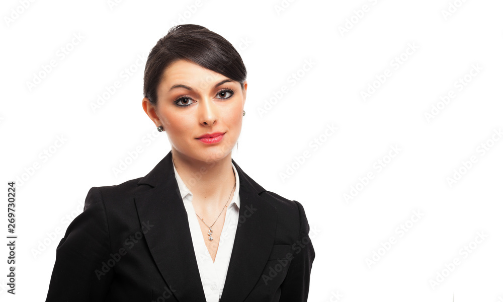 Portrait of a beautiful businesswoman isolated on white background Portrait of a beautiful businesswoman isolated on white background