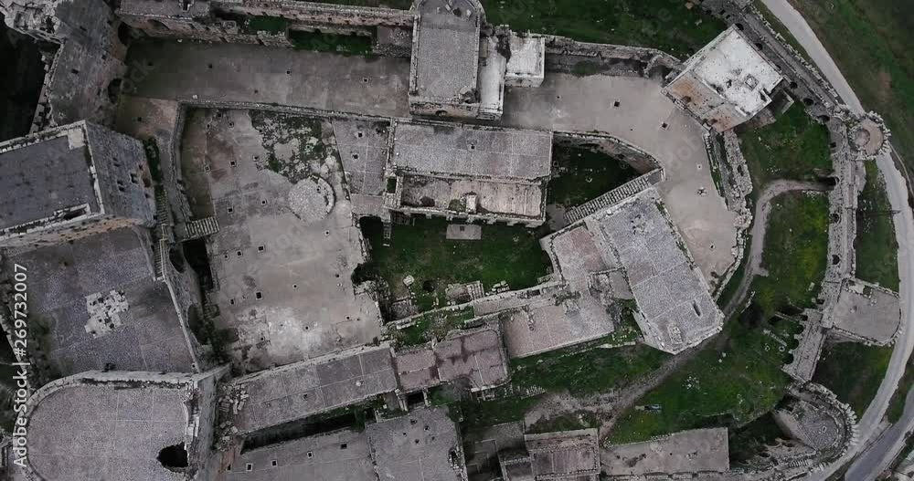 Krak of the knight in aerial view, syria Krak of the knight in aerial view, syria