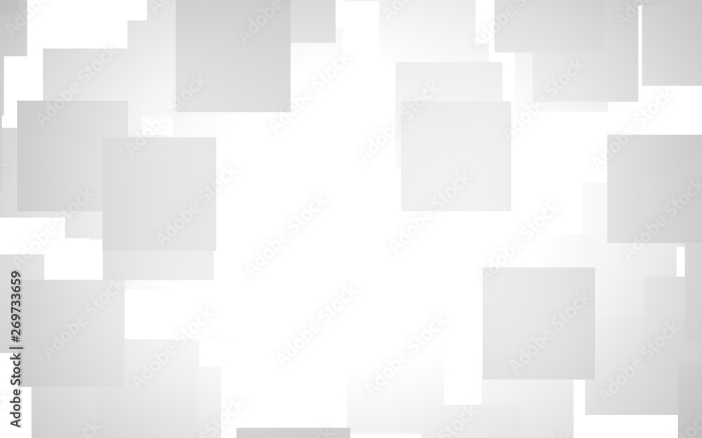 White abstract background. Misty backdrop with grey squares. 3D illustration