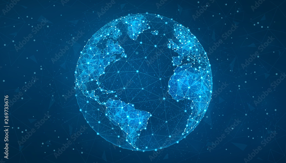 Obraz premium Globe Plexus - Global Technology and Business Connection