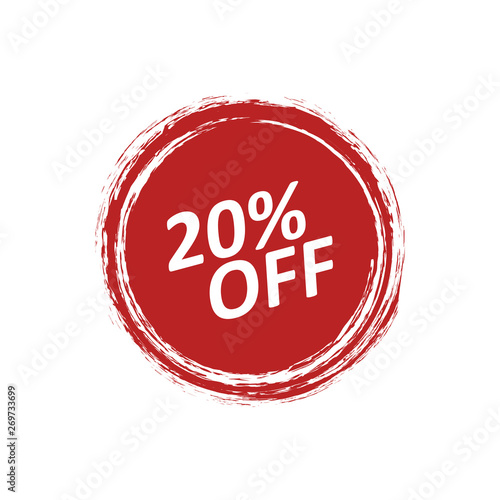 Discount badge label with the price is 20