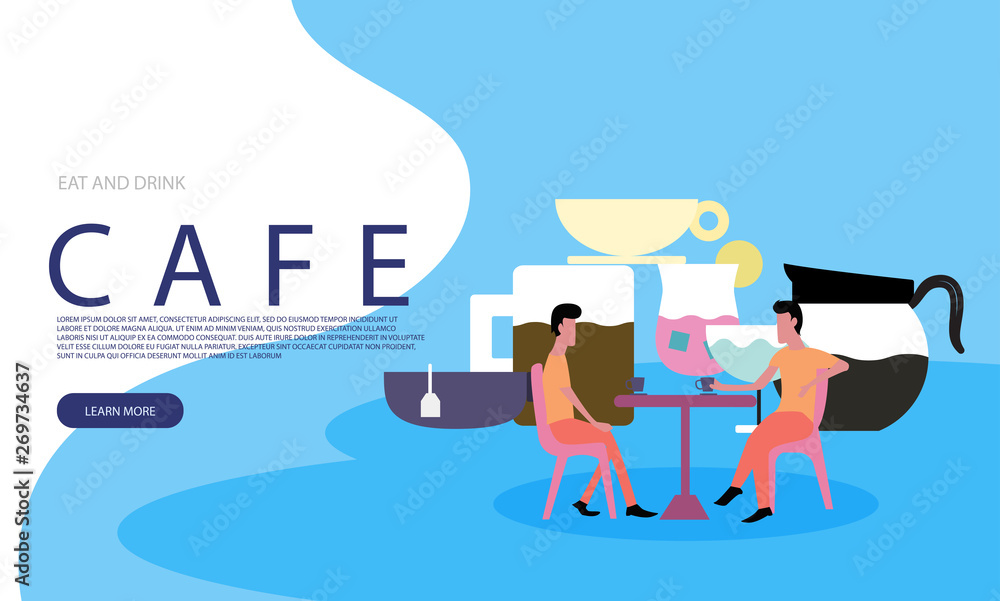 Cafe flat illustration Cafe flat illustration