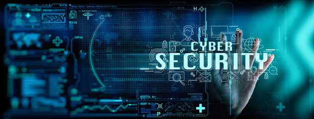 business hand working with Data protection Cyber Security Privacy Business Internet Technology Ui.