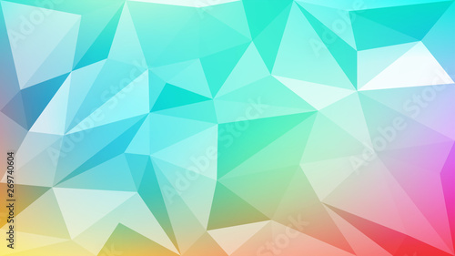 Colorful low poly crystal background. Low poly illustration, low polygon background. Polygon design pattern. Vector illustration.