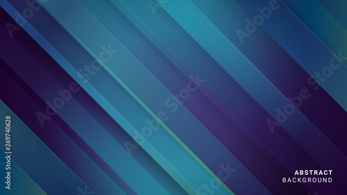 Abstract blue background with diagonal lines. Technological design with dark blue gradient stripes. Modern texture.
