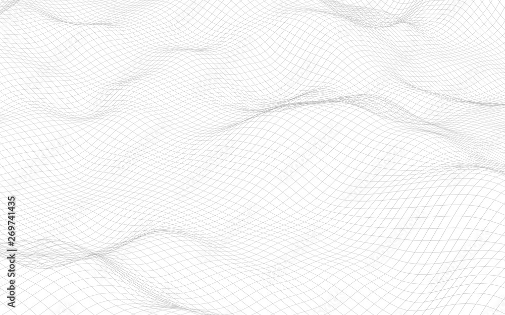Abstract landscape on a white background. Cyberspace grid. hi tech network. 3d technology illustration. 3D illustration Abstract landscape on a white background. Cyberspace grid. hi tech network. 3d technology illustration. 3D illustration