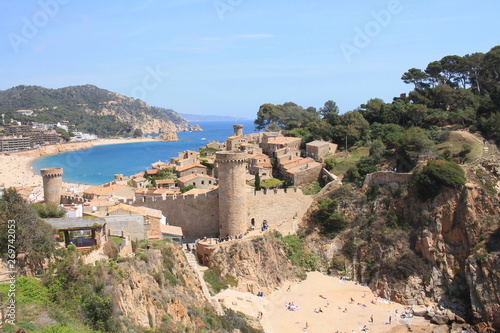 The amazing medieval town of Tossa de Mar, a charming historic town constructed around a magnificent ancient castle, Costa Brava, Catalonia, Spain