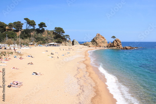 The amazing Mar Menuda  sandy beach in Tossa de Mar  Costa Brava  Catalonia  Spain