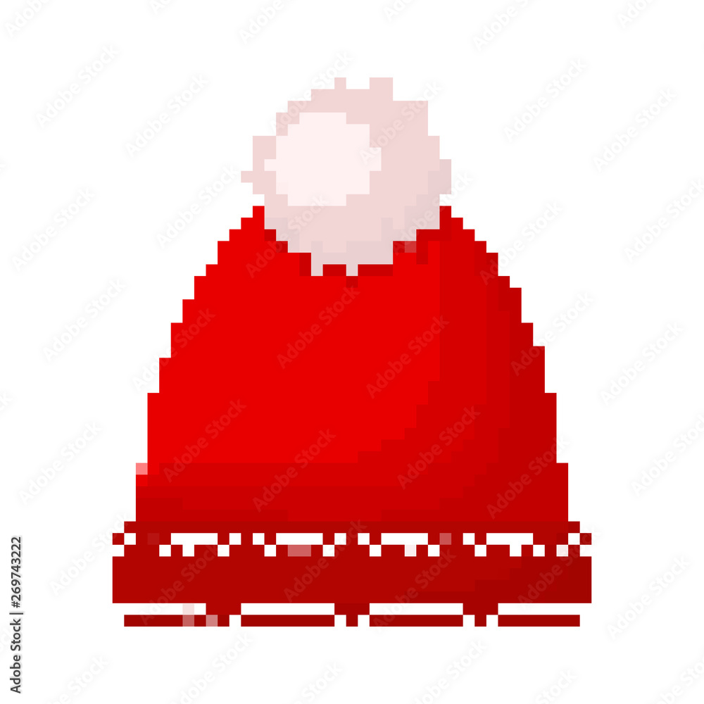 Obraz premium Hat icon in Pixel art design. Vector illustration.