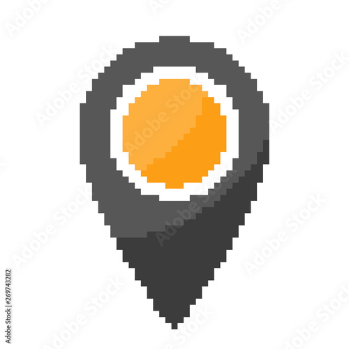 Map pointer in pixel art design. Vector illustration.
