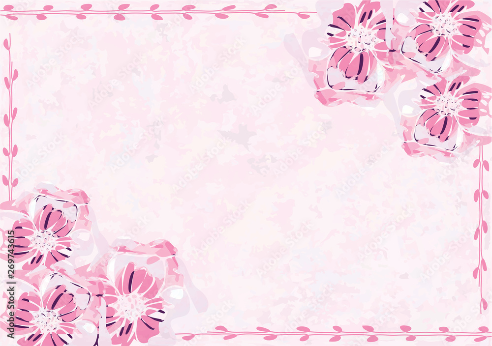 Obraz premium Floral background with leaf border