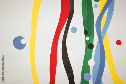 An image of colored wavy vertical lines on a gray background.