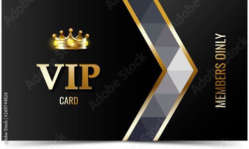 VIP card with golden elements.