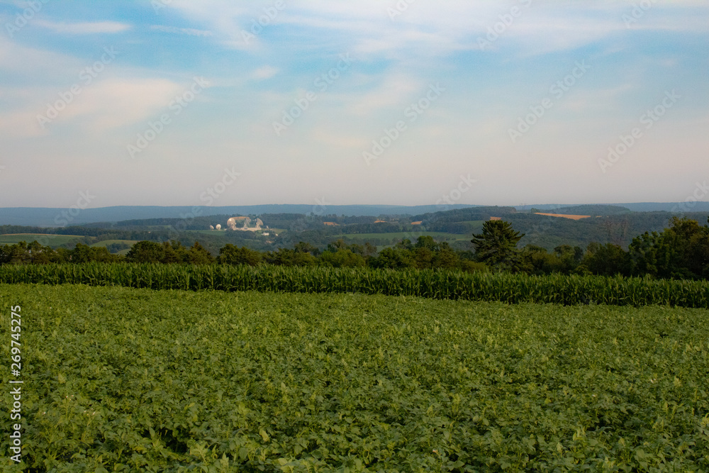 Landscape shot of a field in Pennsylvania
