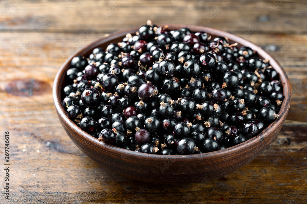 Blackcurrant berries with leaves Blackcurrant berries with leaves